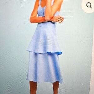 Anthropologie Steele Tierd Blue Sleeveless Dress L